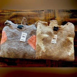 2 Cliche slouch shoulder sweaters